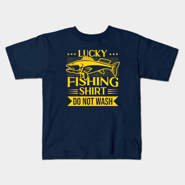 Lucky Fishing Do Not Wash Kids T-Shirt by Zen Cosmos Official